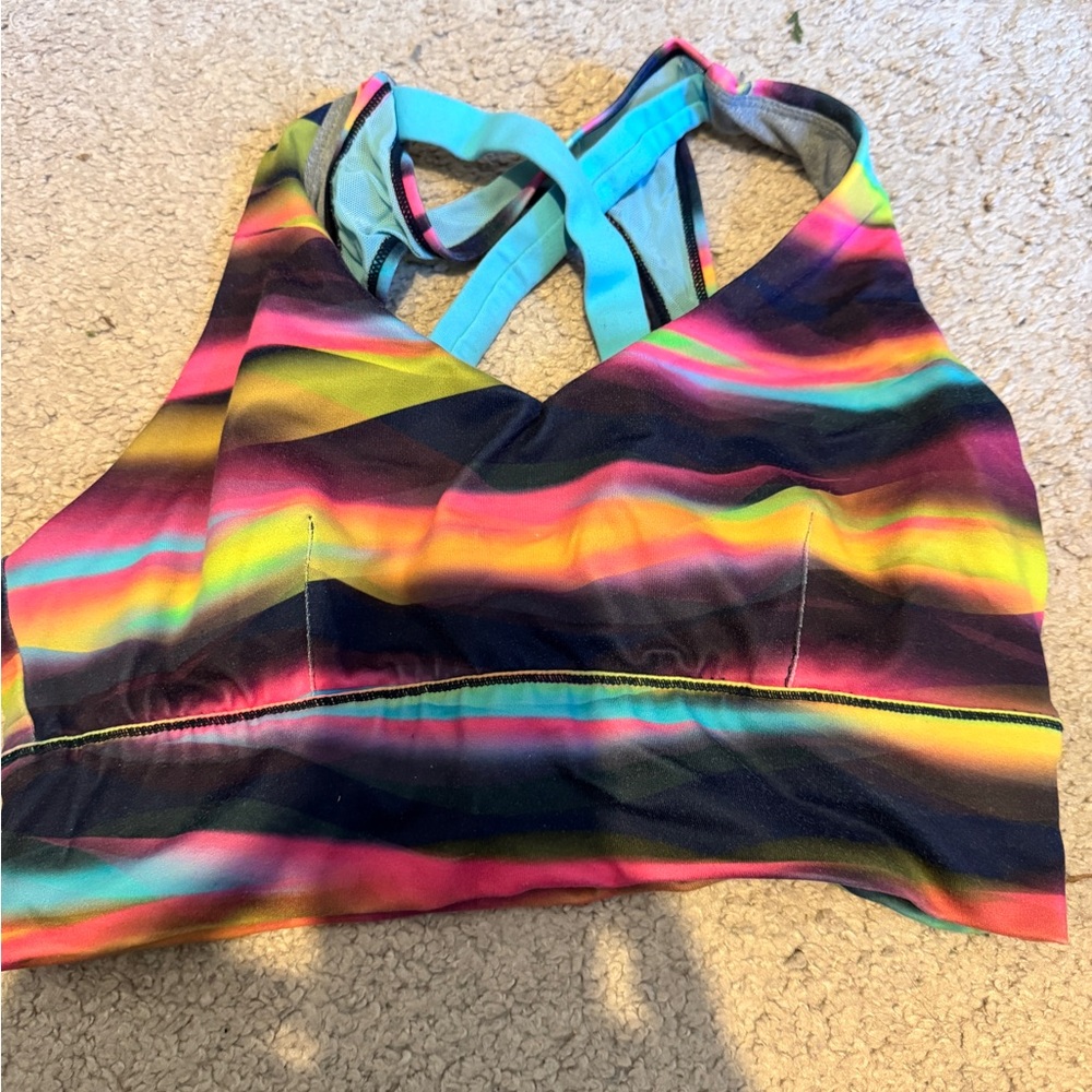 Multicolor Striped Women's Swim Top